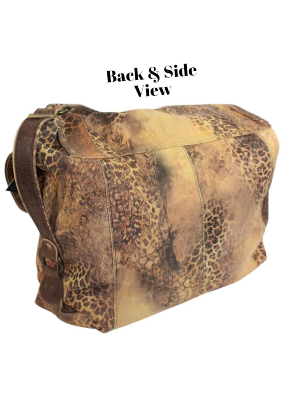 Old Gringo Abilene GT Leopardito Distressed Suede Leather Messenger Bag (NWT) - Picture 4 of 11